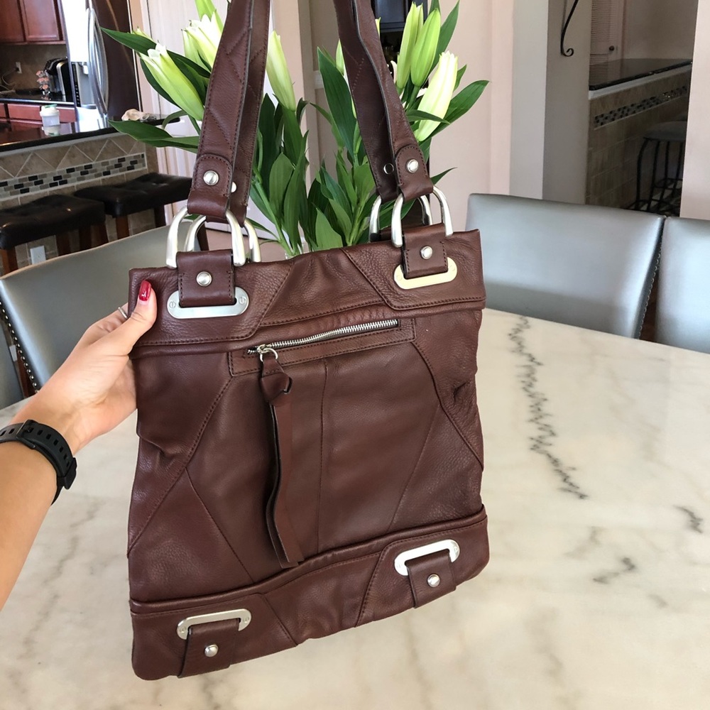 Large B Makowsky Leather Handbag